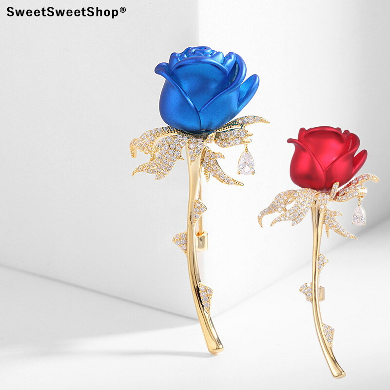 楽天市場】ブローチ 薔薇 バラ ローズ レディース メッキ アクセサリー