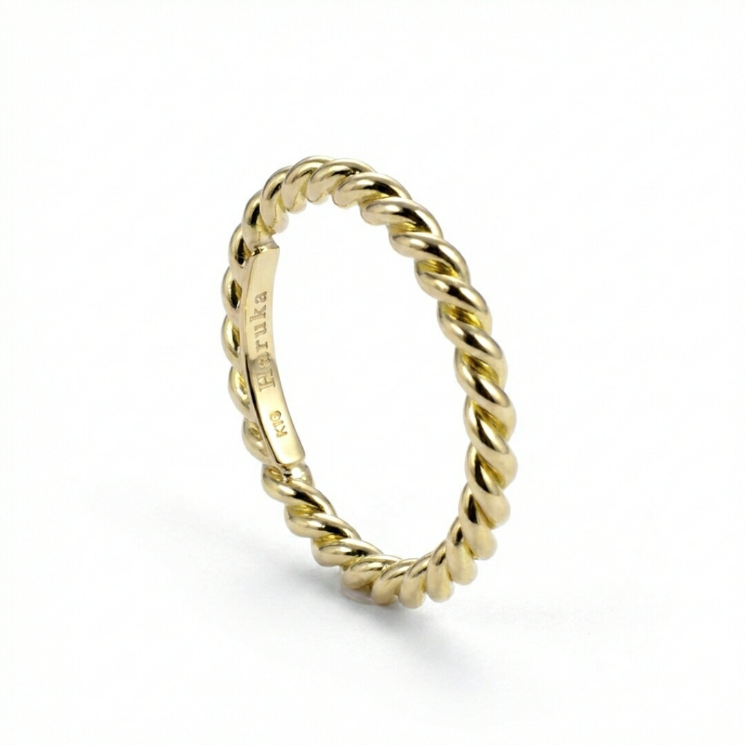 楽天市場】ツイスト ゴールド リング k18 刻印 名入れ ネーム リング