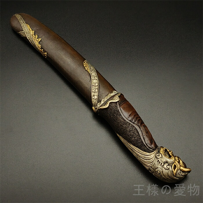 楽天市場】銅製刀装具 短刀拵 柄鞘一式 悪鬼の図 絵金銀 金工品 細工