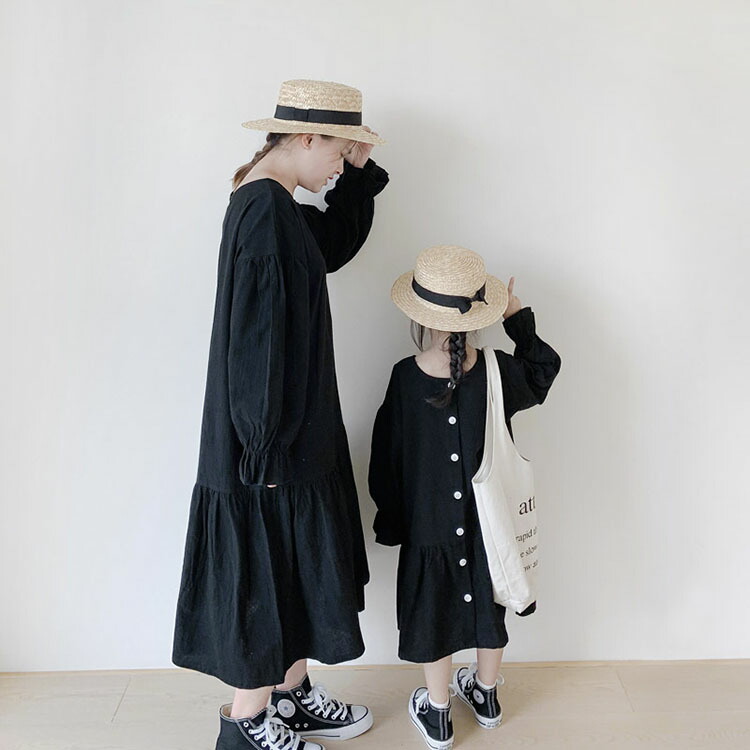 楽天市場】親子ペア ワンピース ロングシャツ ママ 娘 おそろい 前後
