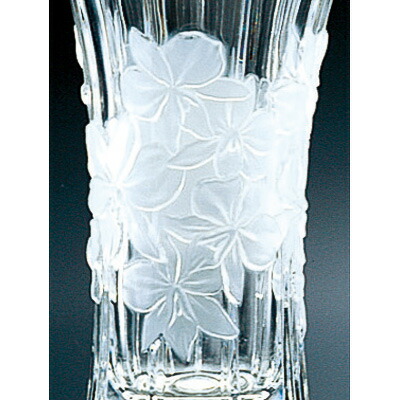 楽天市場】大きい ガラス 蘭 花瓶 クリスタル 【 蘭柄 花器（大）】花