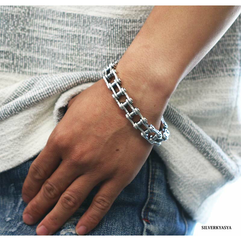 楽天市場】シルバー925 バイクチェーン ブレスレット オートバイ