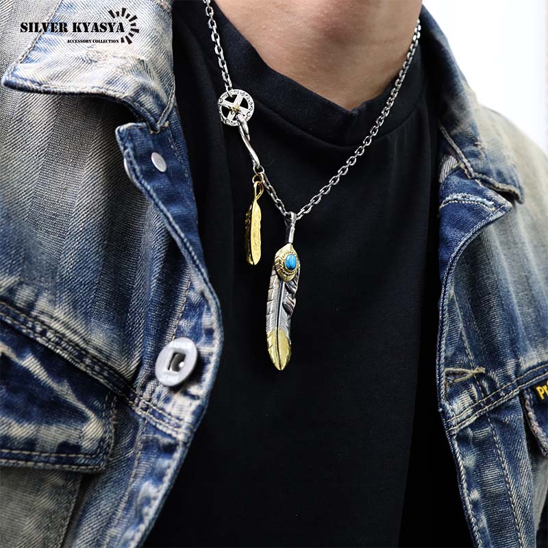 楽天市場】シルバー925 フェザーネックレス メンズ シルバーネックレス