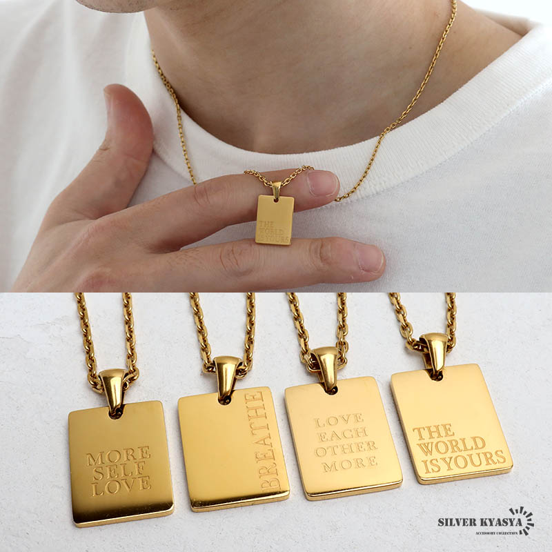 楽天市場】ドッグタグネックレス プレートネックレス ゴールド メンズ