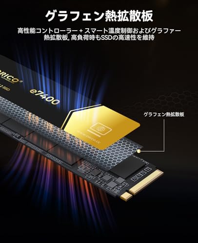 楽天市場】ORICO E7400 1TB 内蔵SSD - PCIe Gen4x4 M.2 NVMe 2280 読取