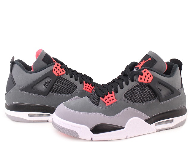 楽天市場】NIKE AIR JORDAN 4 RETRO DARK GREY/INFRARED 23-BLACK