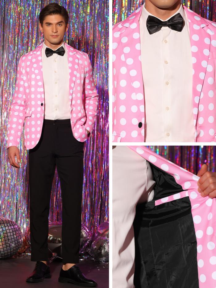 楽天市場】Lars Amadeus 水玉柄 ブレザー ノッチドラペル 1 ボタン