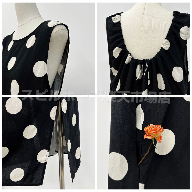 楽天市場】黒白水玉 ワンピース レディース 総柄 ロングワンピース