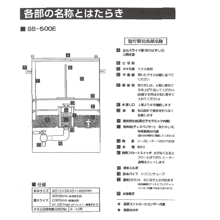 楽天市場】【日鈑工業】 タオルスチーマー「SS-500E」（早沸タイプ