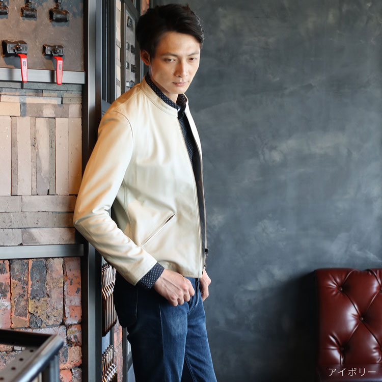 楽天市場】レザージャケット メンズ 本革 ラムレザー 軽量 シングル