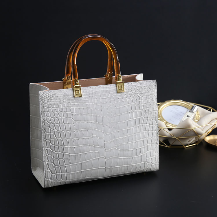 楽天市場】クロコダイル ハンドバッグ 2WAY べっ甲風 ハンドル バッグ