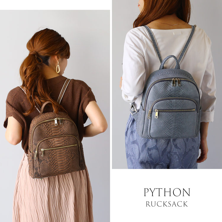 楽天市場】パイソン 本革 リュック レディース 軽い 全8色 おしゃれ