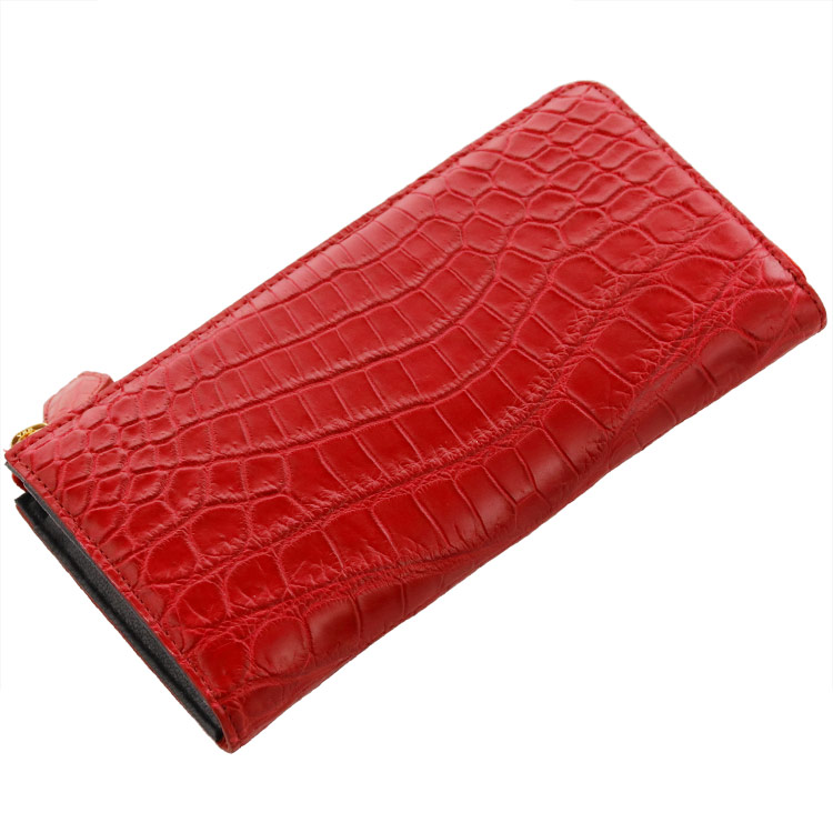 楽天市場】クロコダイル L字型 ファスナー 長財布 バイカラー マット