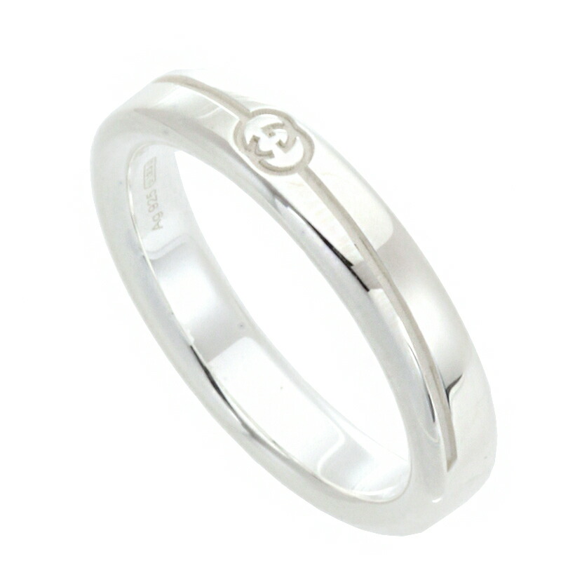 楽天市場】グッチ ダイアゴナル インターロッキングG リング シルバー