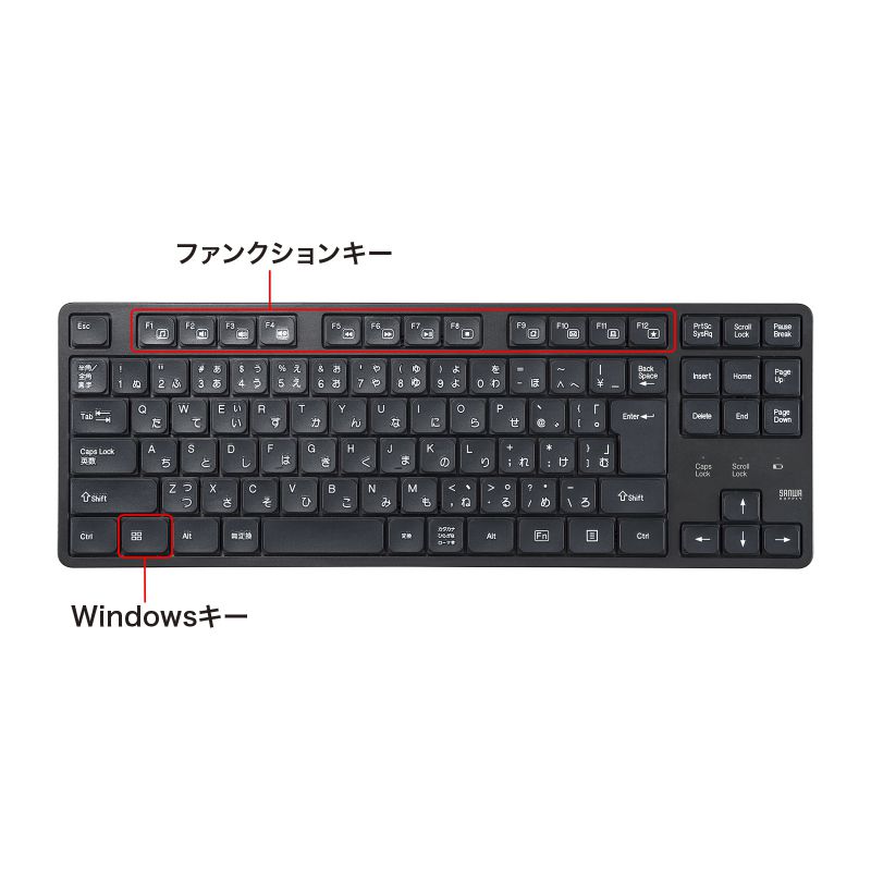 楽天市場】2.4GHz ワイヤレスキーボード テンキーなし メンブレン