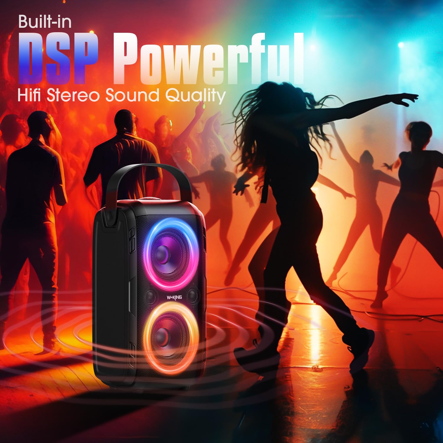 楽天市場】W-KING 80W Bluetoothスピーカーラウド 、スーパー重低音