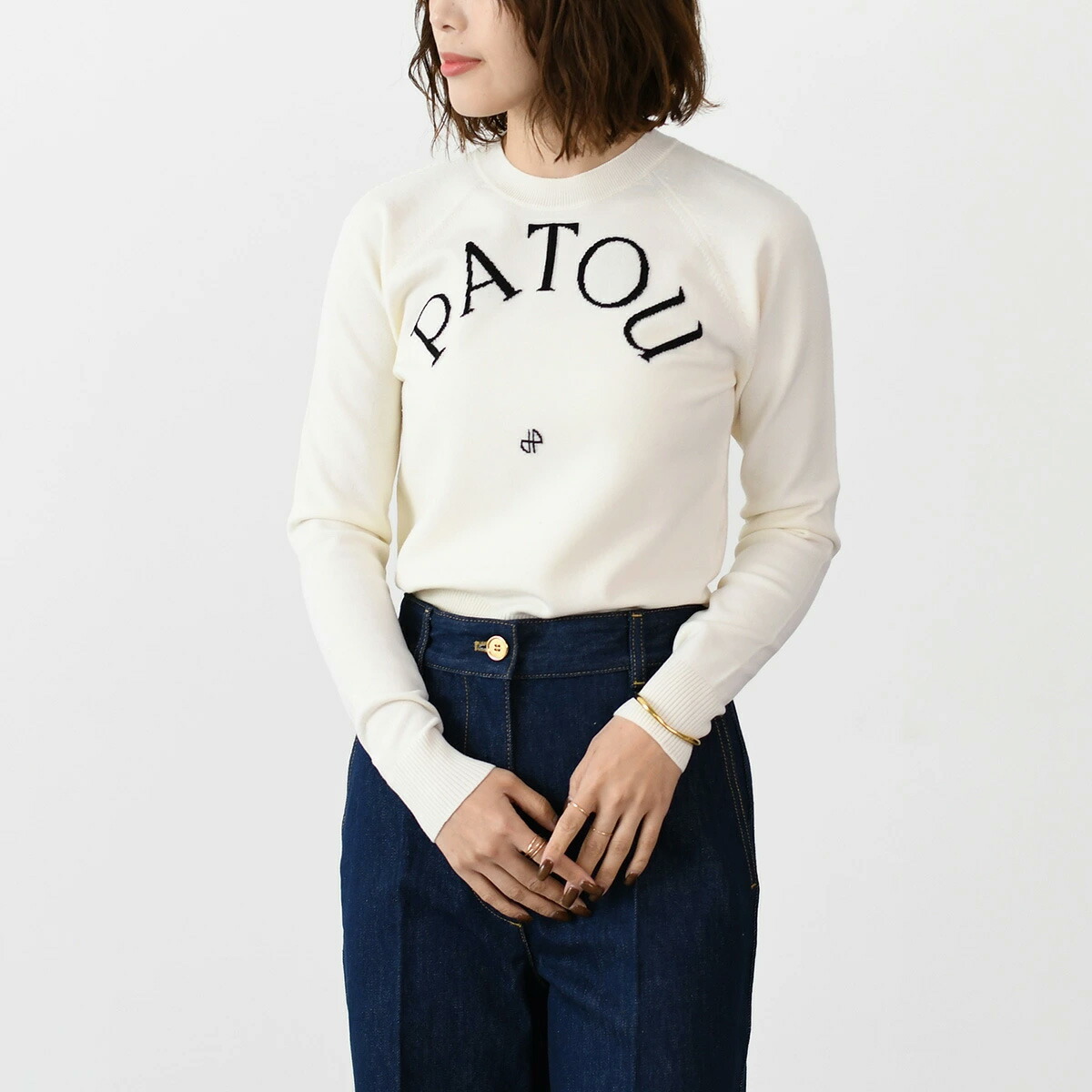 楽天市場】PATOU パトゥ ニット トップス ウールブレンド ロゴトップス