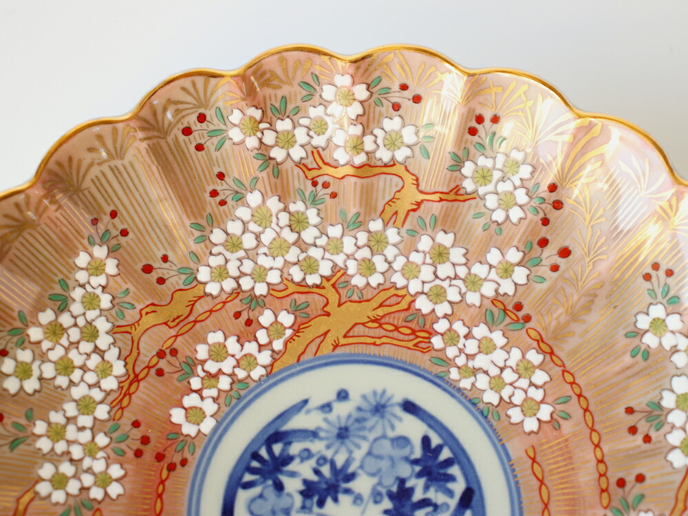楽天市場】林九郎窯 古伊万里様式 琳派桜樹文 プレート15cm (赤