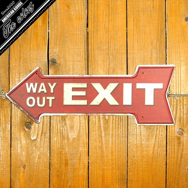 楽天市場】EXIT アメリカン雑貨 サインプレート ブリキ看板 矢印 EXIT