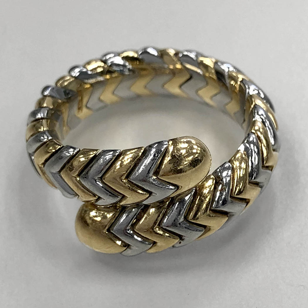 楽天市場】BVLGARI□ スピガ リング 11号 750 YG SS シルバー