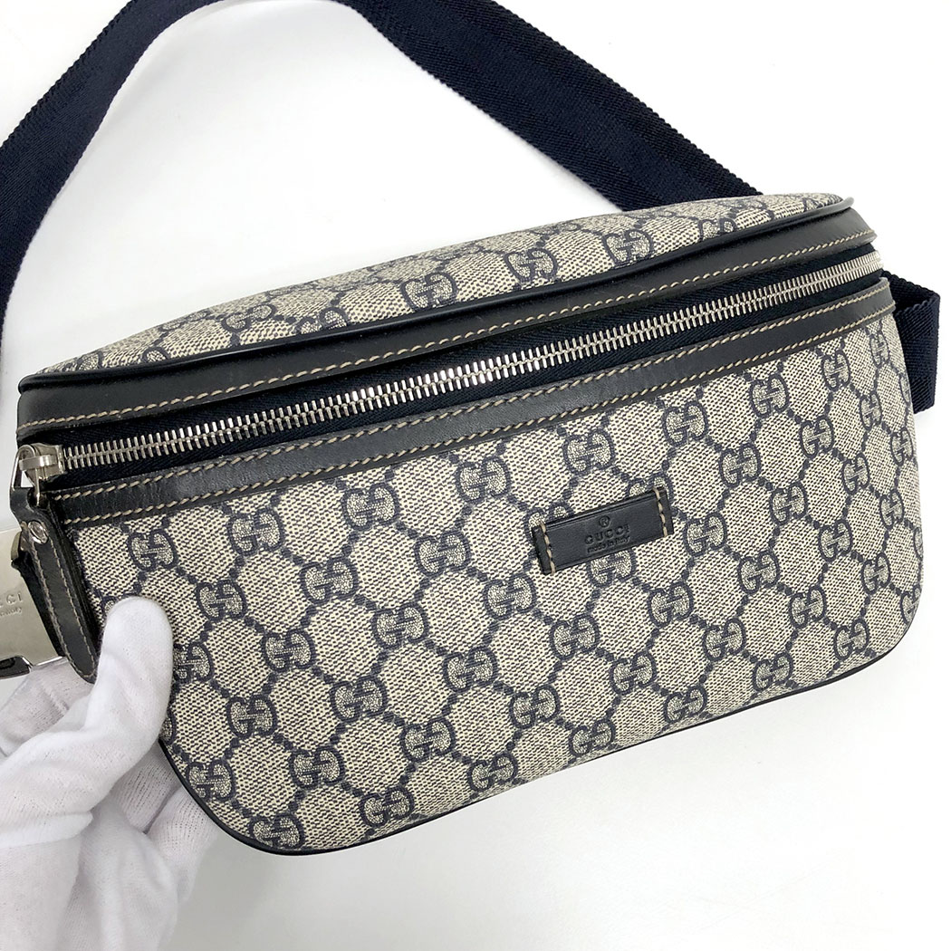 楽天市場】GUCCI□ ウエストバッグ 233269 GGスプリーム ネイビー