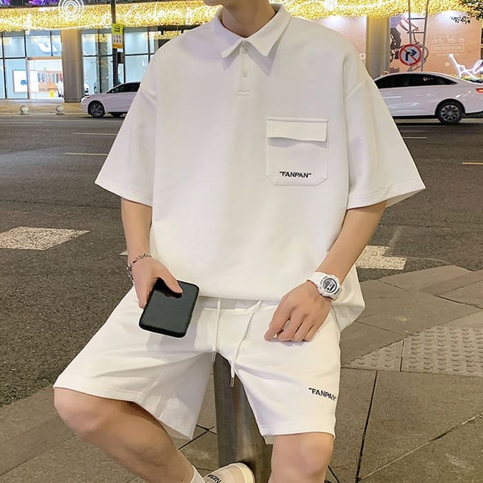 楽天市場】セットアップ メンズ ポロシャツ ハーフパンツ 2点セット 春