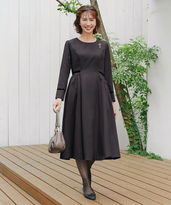 楽天市場】ベロアラインフレアワンピース【安田美沙子さん着用】ベロア