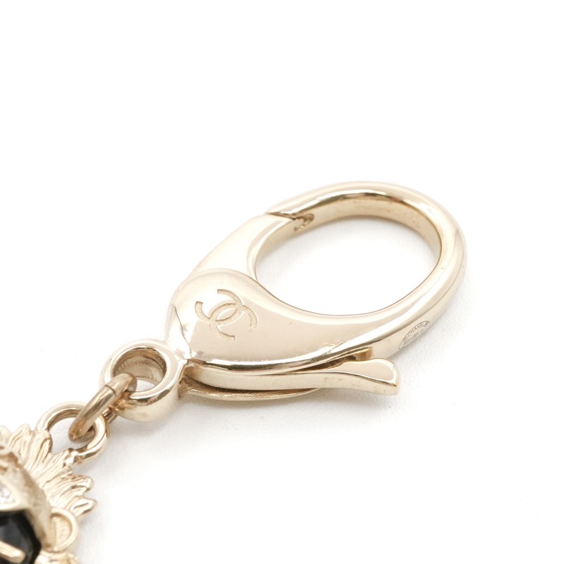 楽天市場】シャネル CHANEL チャーム ゴールド ブラック キーホルダー