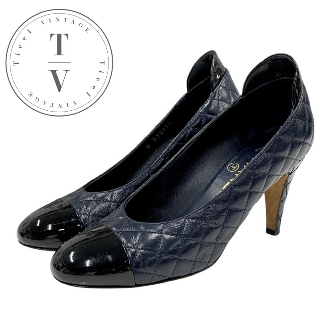 CHANEL ネイビー ハイヒール パンプス ⭐️新品未使用⭐️ CHANEL