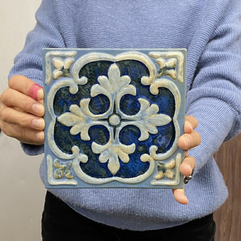 楽天市場】アンティーク デザインタイル 150角 花 マジョリカ タイル