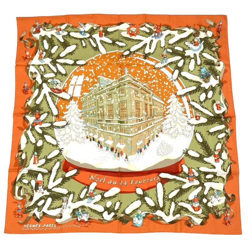 楽天市場】レア 極美品 Hermes エルメス カレ90 Noel au 24 Faubourg