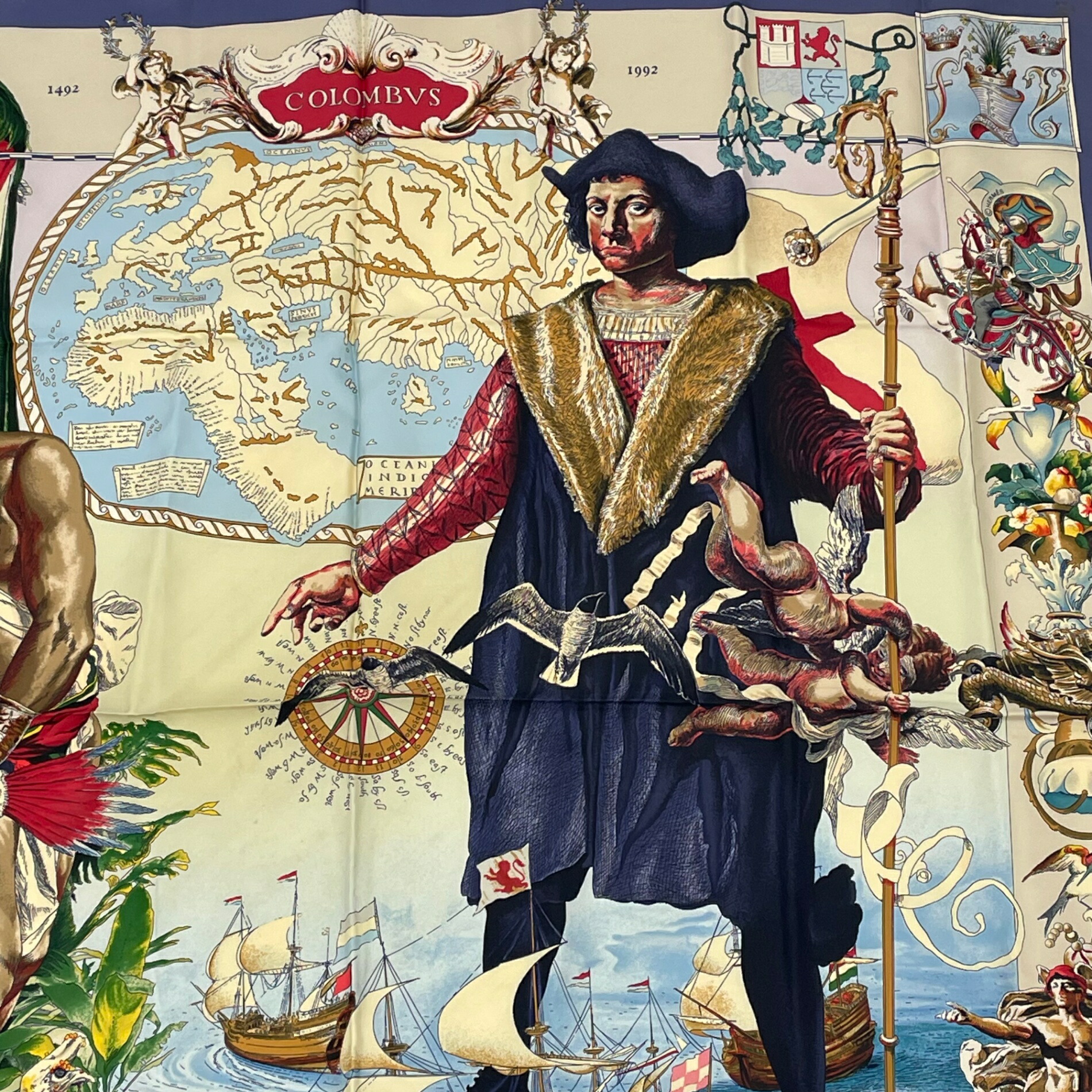 楽天市場】極美品 HERMES エルメス カレ90 スカーフ Les Ameriques