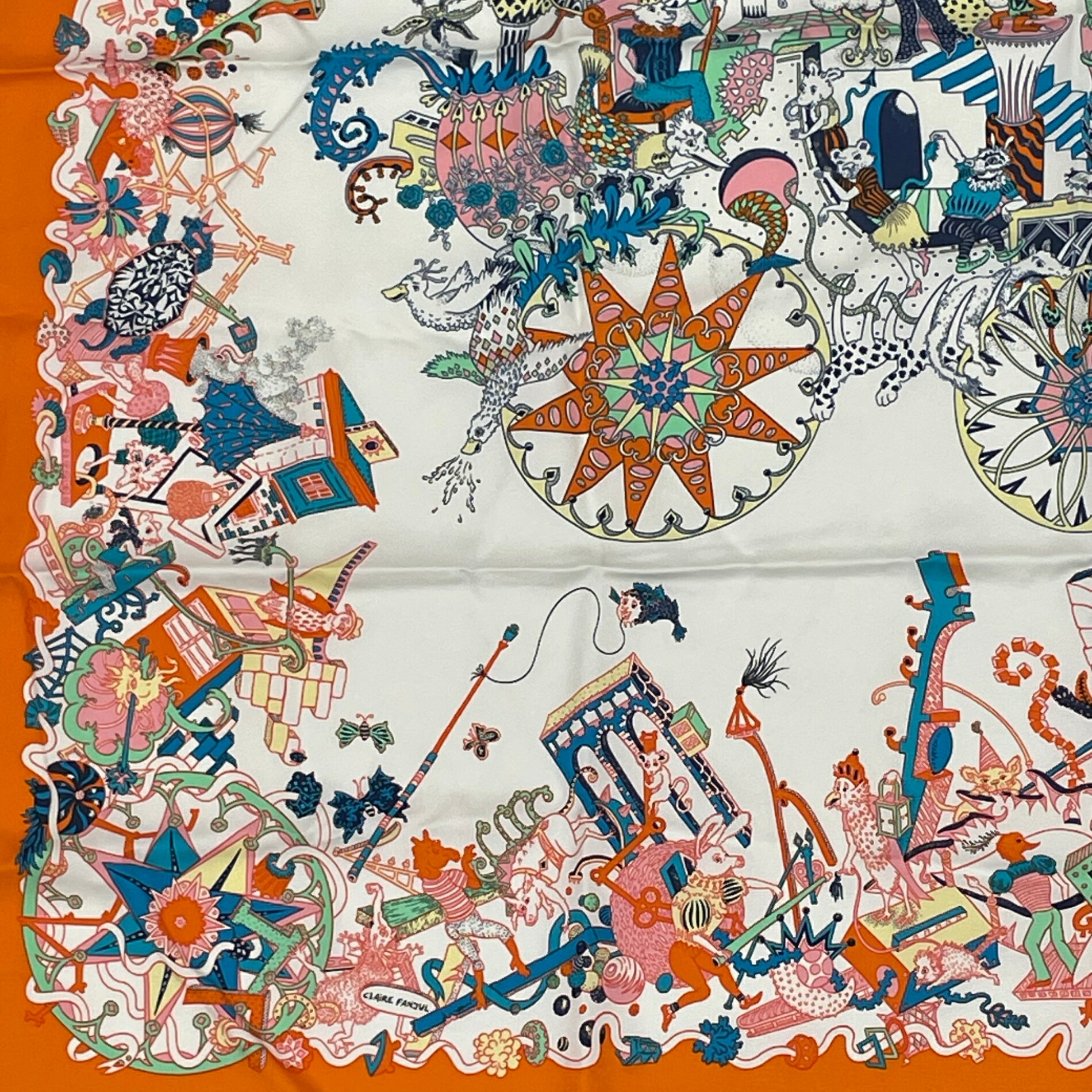 楽天市場】極美品 HERMES エルメス カレ90 シルク スカーフ FOLLE