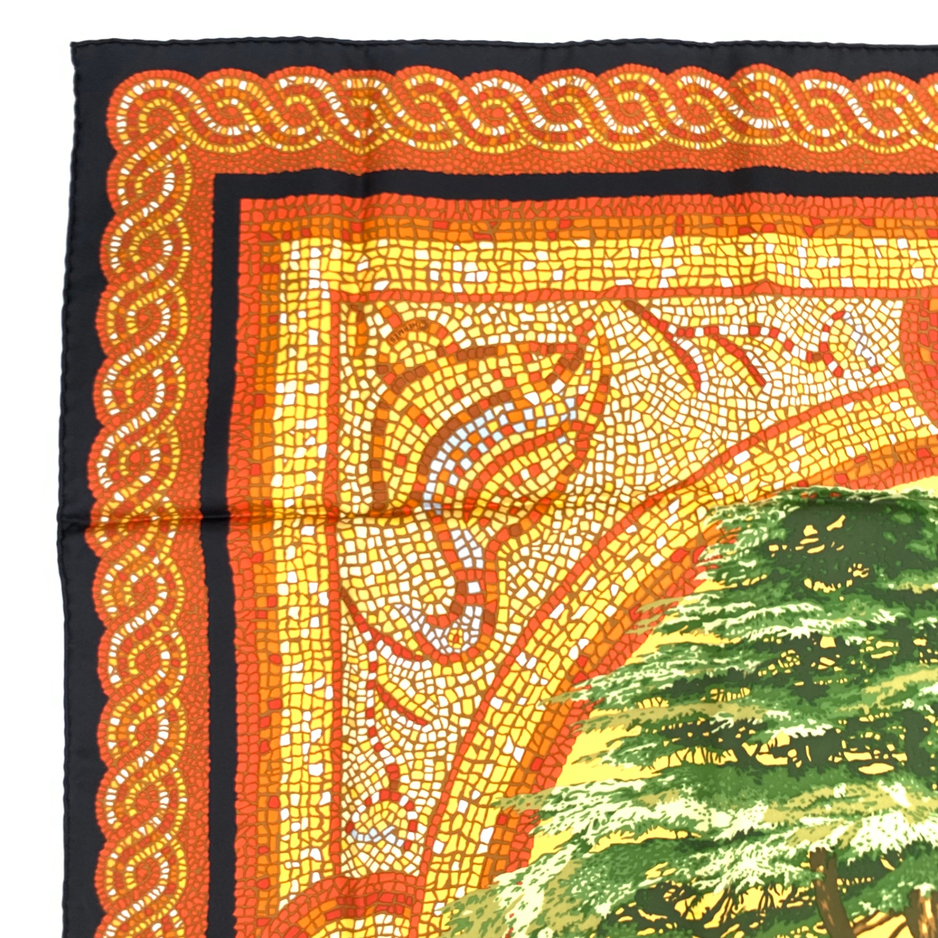 楽天市場】美品 HERMES エルメス カレ90 SOUS LE CEDRE ヒマラヤ杉の下