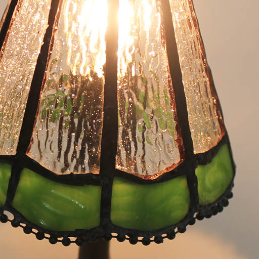 楽天市場】ステンドグラスランプ グリーンスカラップ（波型） 小型12