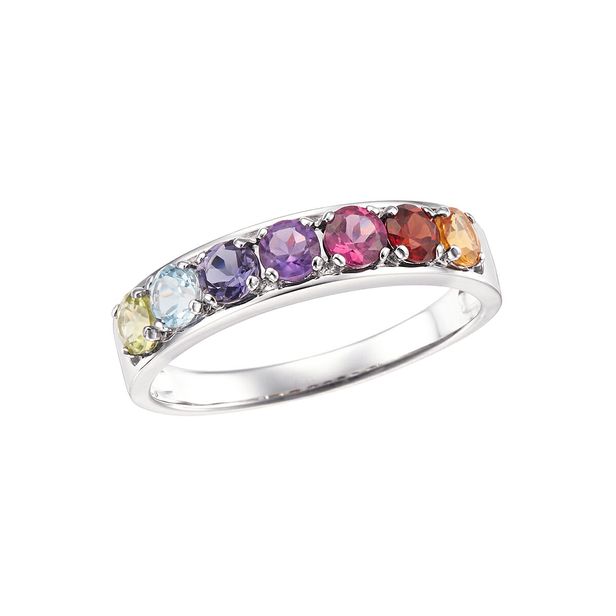 楽天市場】K10ホワイトゴールドマルチストーンリング : ジュエリーツツミ