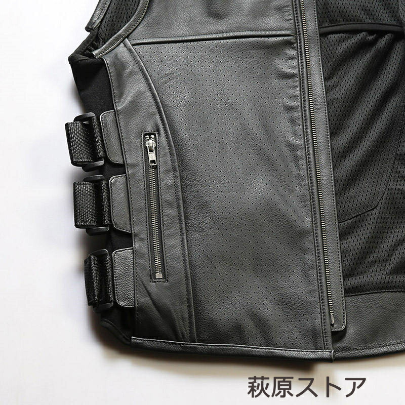 楽天市場】メンズ 牛革 メッシュ レザーベスト 本革ベスト 黒色 通気性
