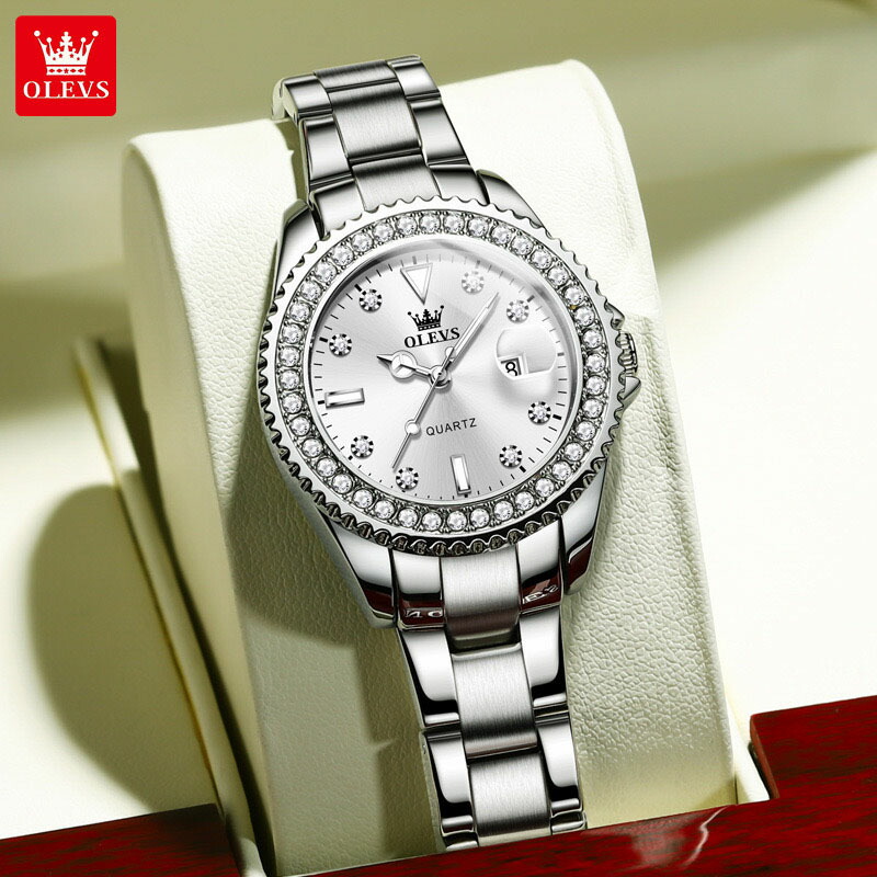 楽天市場】腕時計 レディース 防水 かわいい キラキラ 拡大鏡付き 日付