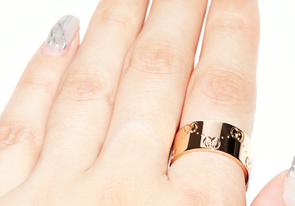 楽天市場】グッチ 指輪 K18PG アイコンリング 幅9ミリ #15(約14号