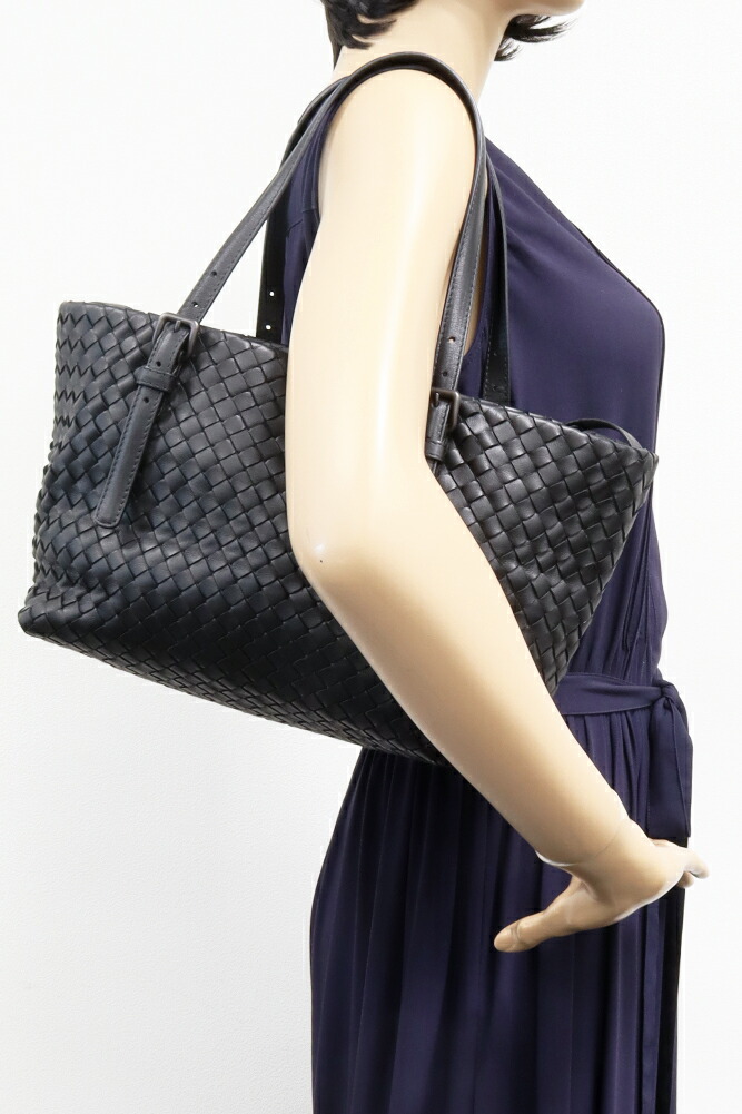 楽天市場】ボッテガヴェネタ トートバッグ イントレチャート カーフ 黒