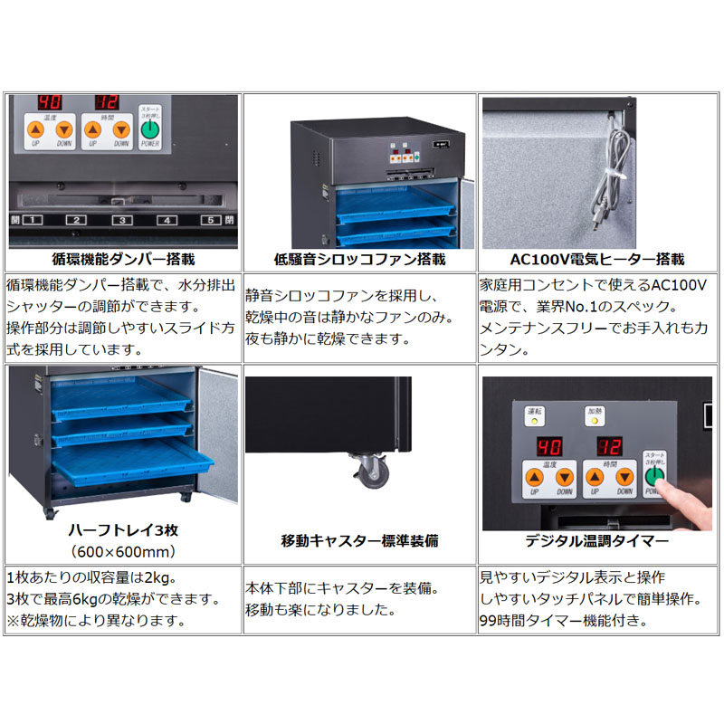 楽天市場】(引渡し方法選択) 食品乾燥機 電気乾燥機 E-3H plus 6Kg