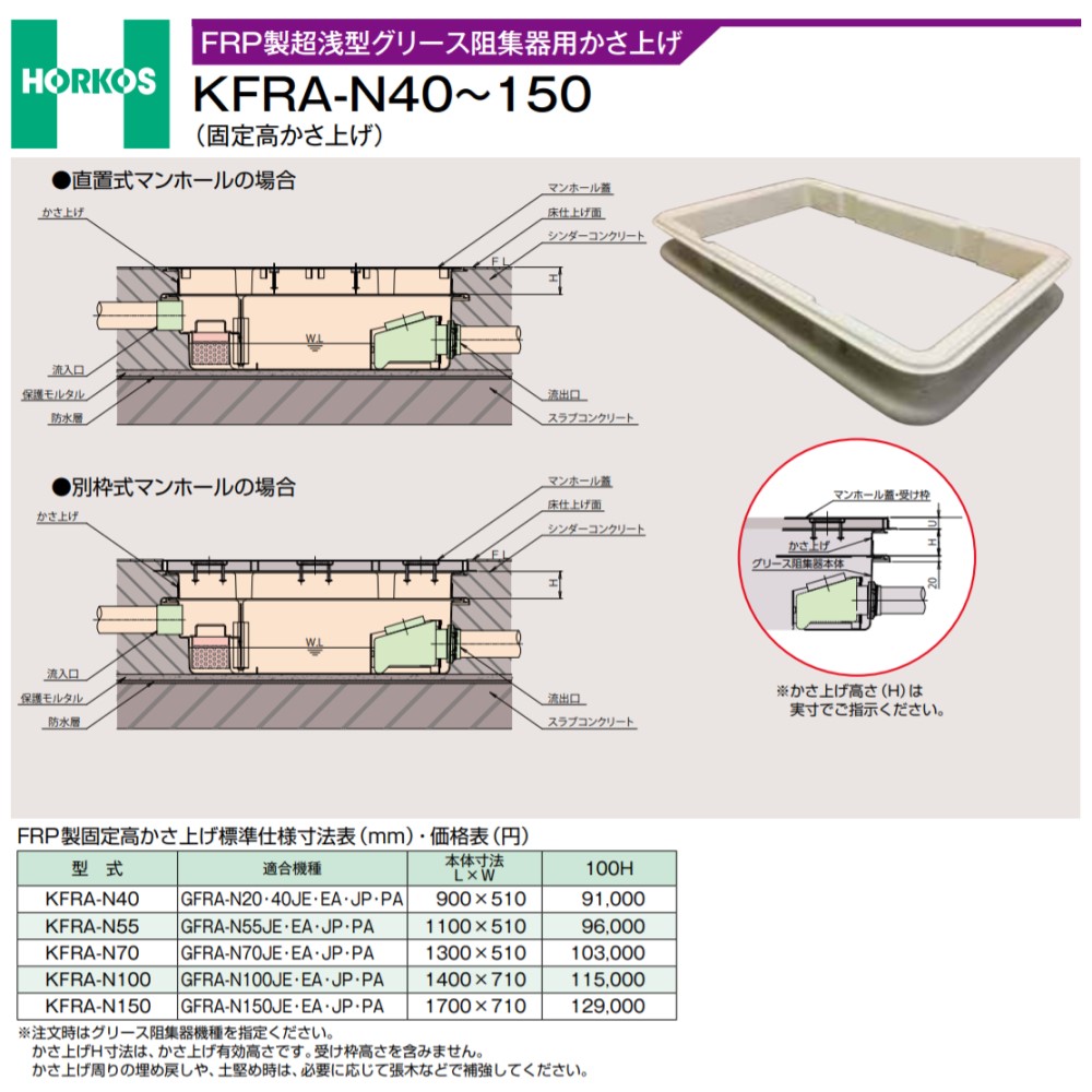 楽天市場】ﾎｰｺｽ KFRA-N70 100Hx1300x510 : FRPｸﾞﾘｽﾄﾗｯﾌﾟ GFRA-N70JE