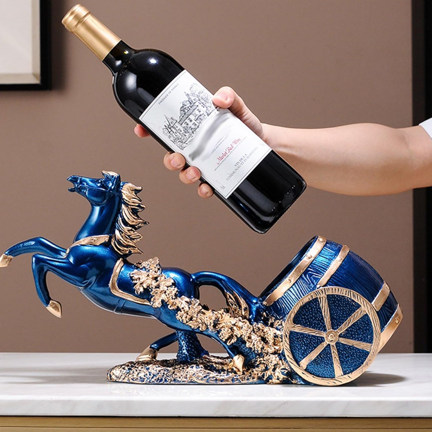 楽天市場】ワインボトルホルダー ワインラック おしゃれ 樹脂彫刻 動物