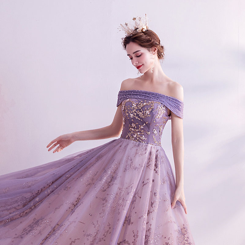 楽天市場】カラードレス 演奏会用ドレス パープル 花嫁 ステージ 衣装