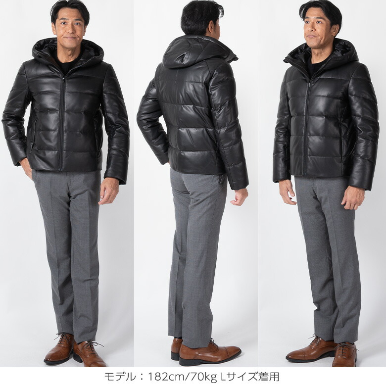 楽天市場】レザー ダウンジャケット メンズ ラムレザー 高級ラム 羊革