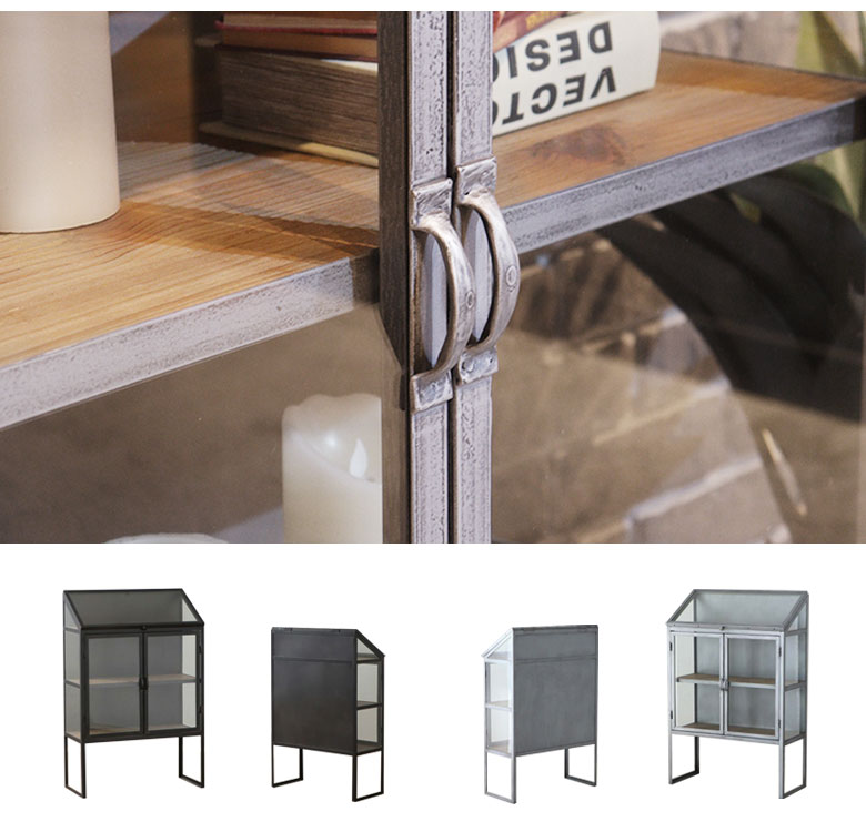 楽天市場】キャビネット アイアン インダストリアル 幅80cm シェルフ