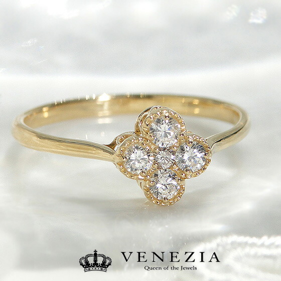 楽天市場】K18 ダイヤモンド フラワー リング 品質保証書付 18k 18金