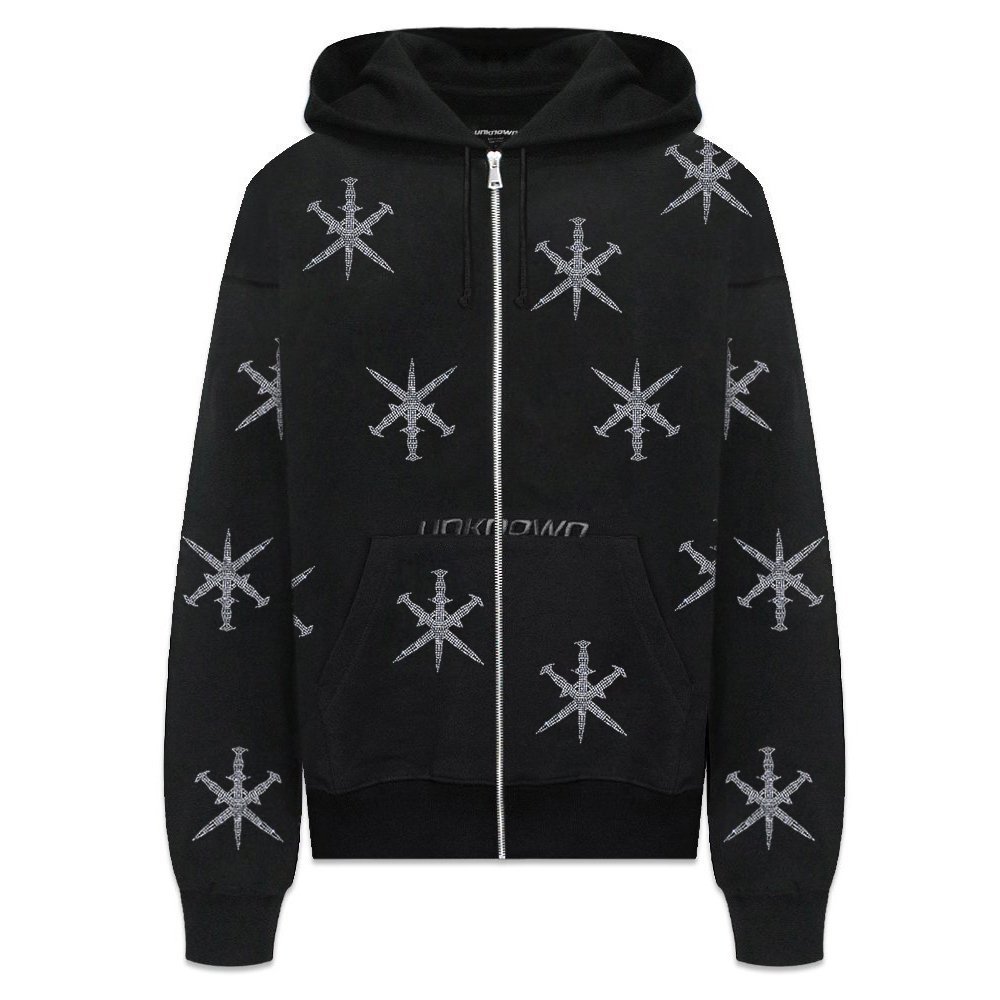楽天市場】UNKNOWN LONDON / Dagger Rhinestone Zip Hoodie : VENTURER