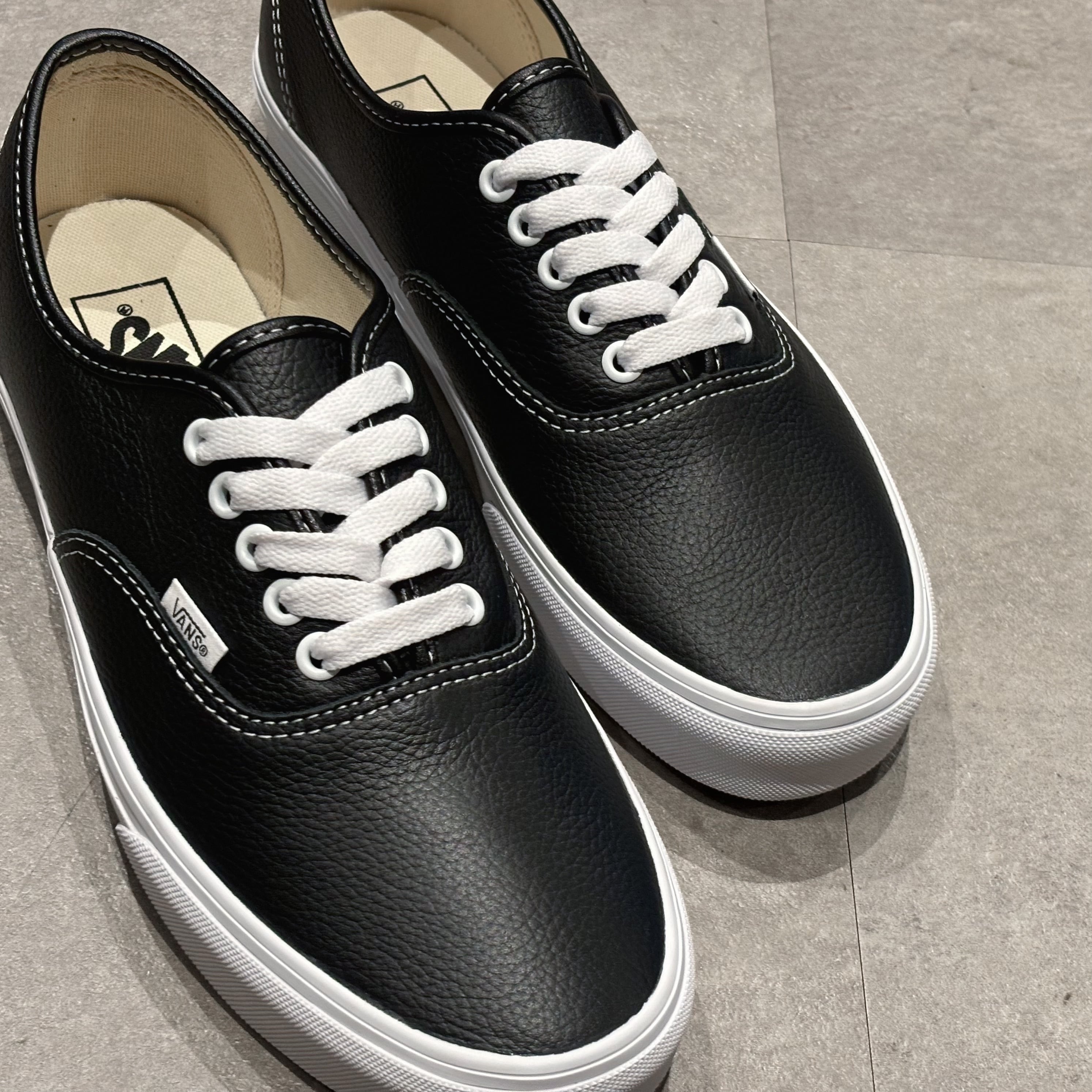 楽天市場】VANS Authentic Leather Black / True White (ヴァンズ