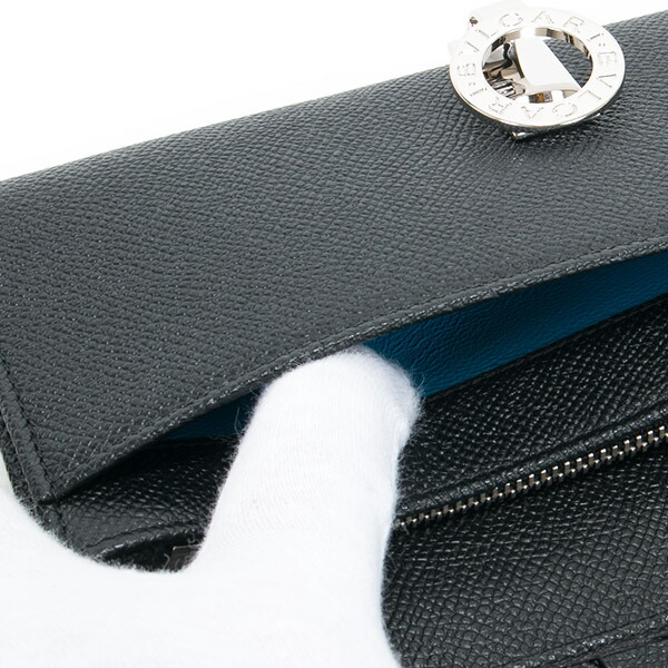楽天市場】BVLGARI ブルガリ 財布 長財布 二つ折りブラック BLACK W